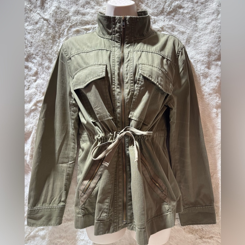 JCrew Boyfriend Utility Cargo Jacket Olive Green medium 100%cotton.Megan Markel